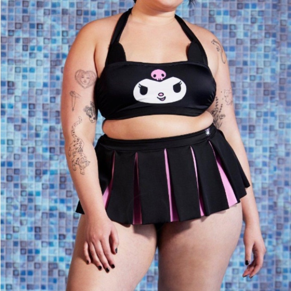 Hot Topic Kuromi Contrast Skirted Swim Bottoms‎ Plus Size